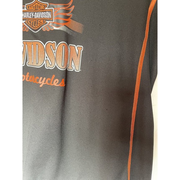 Harley Davidson XL Short Sleeve Women's Baseball Style Jersey Black Orange VA - Picture 14 of 14